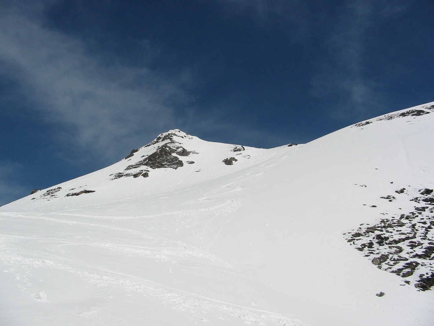 In vista ormai della vetta con bella neve