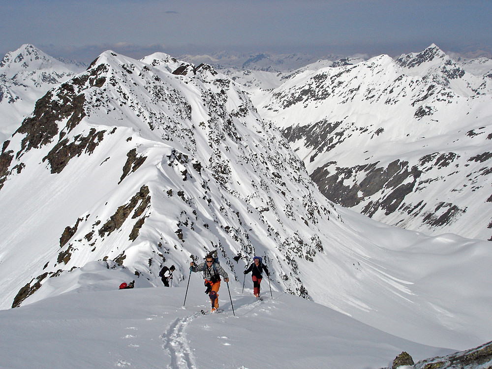 ultimi passi verso la vetta del Piz Fless
