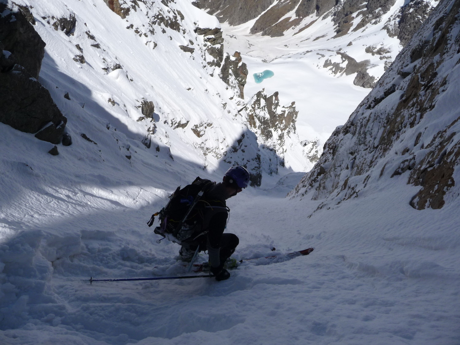 Stéphane entame la descente.