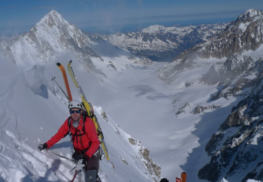 Arrivée au sommet avec vue imprenable sur le Glacier d'Argentière