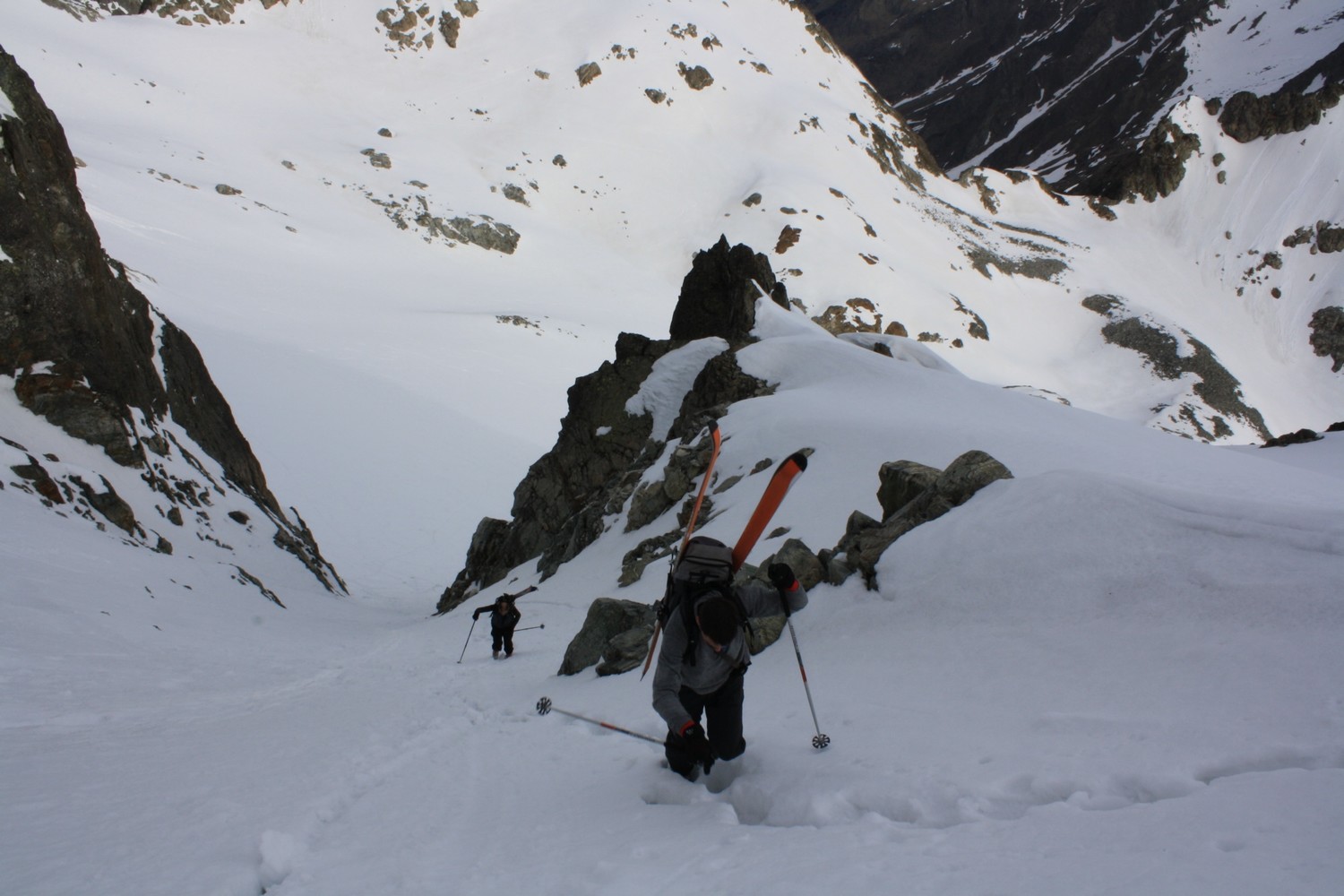 Dans le Couloir NW de l'Aiguille d'Olle