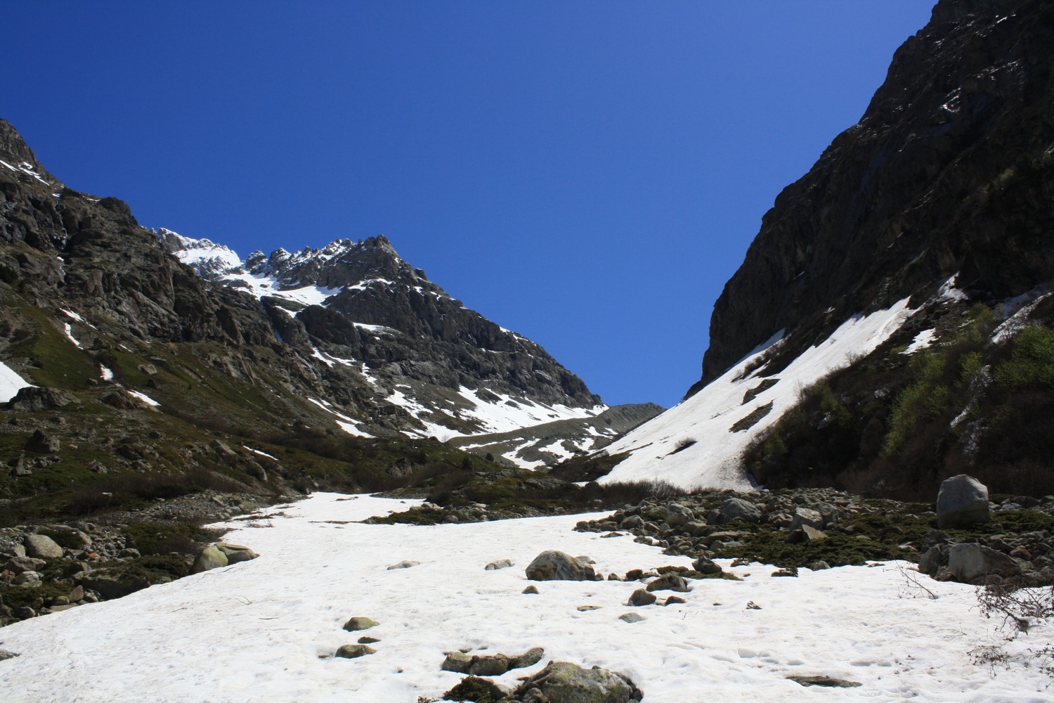 Les névés de la moitié inférieure du Vallon de Bonne Pierre