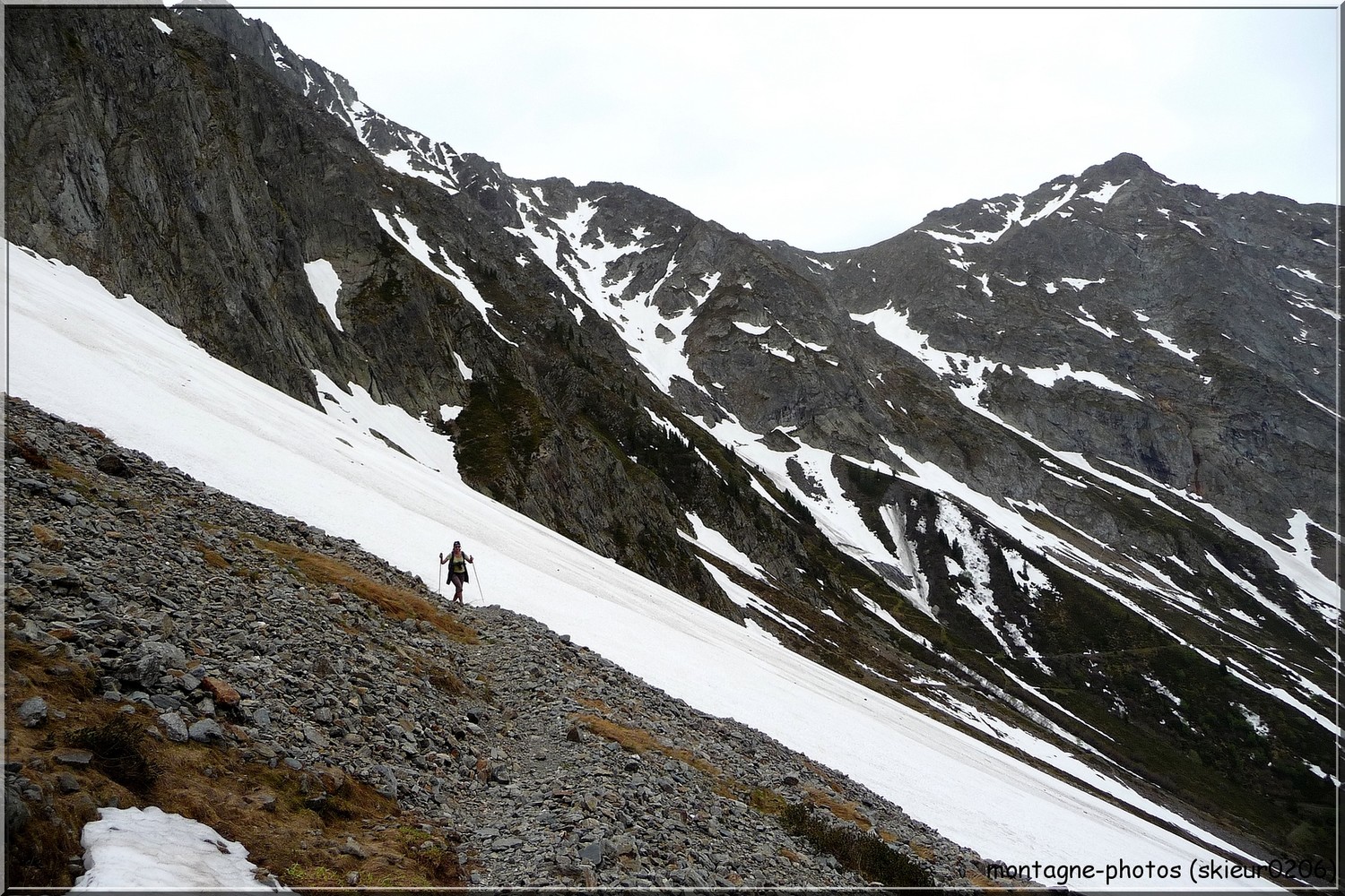 Dans la traversée des névés