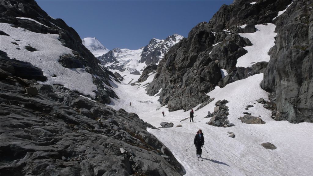 Peu avant de déchausser les skis