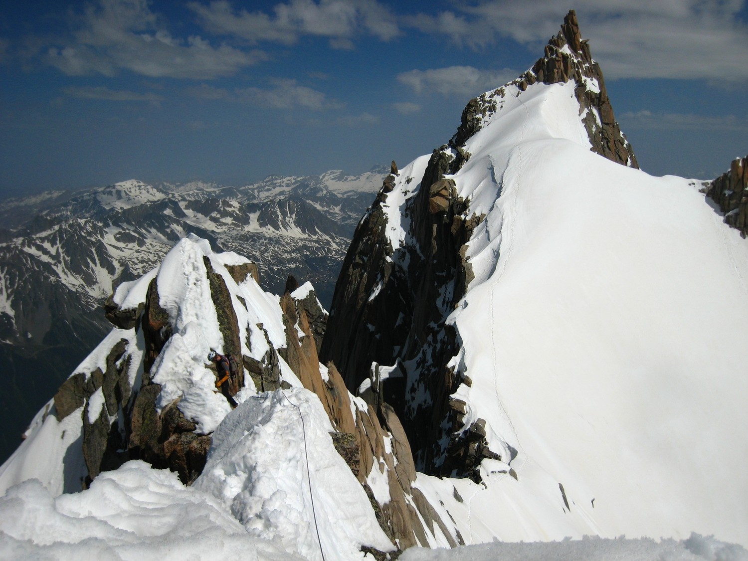 En traversée vers l'Aiguille Midi Plan