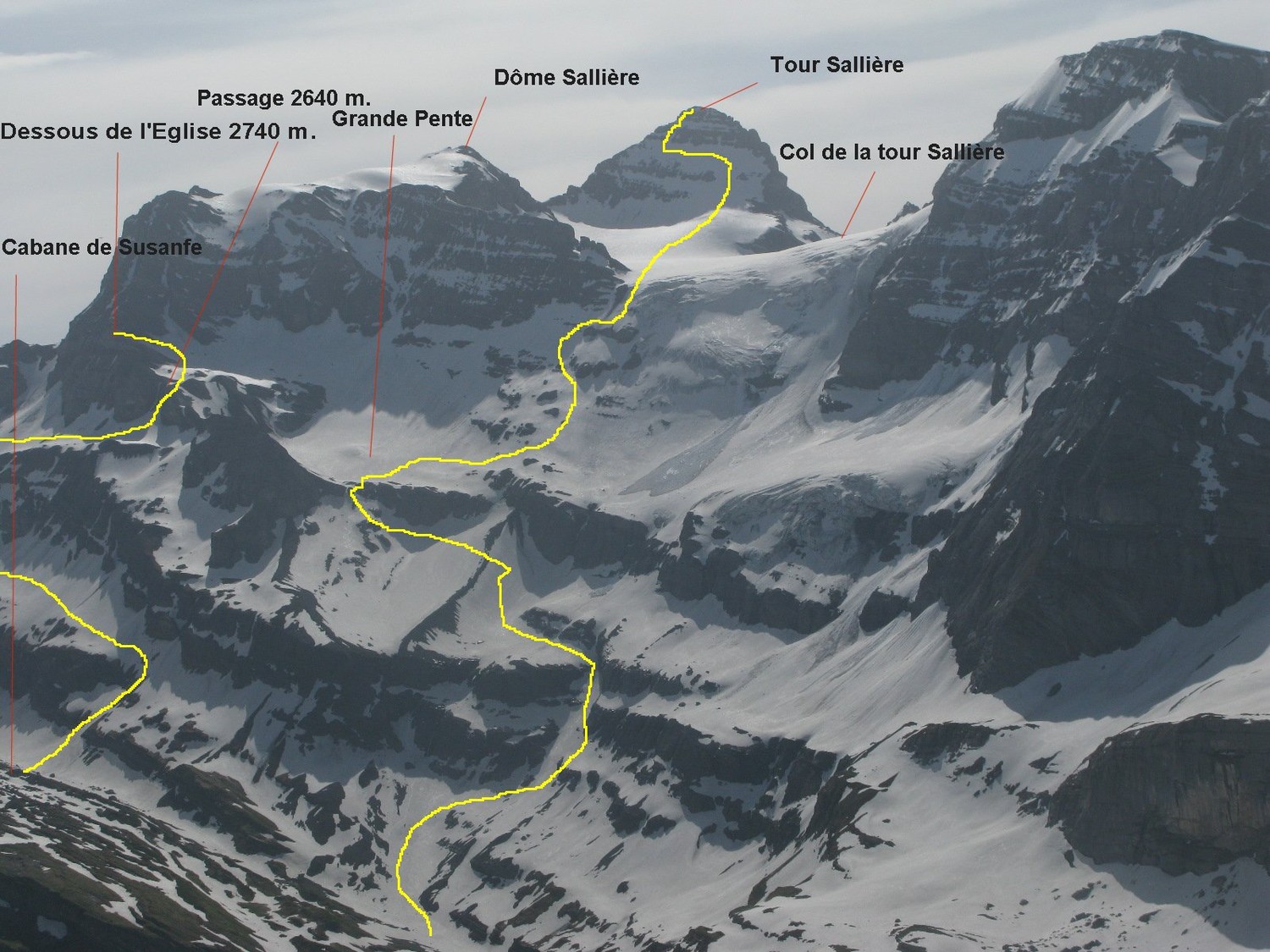Tour Sallière et Dessous de l'Eglise : tracés et légendes