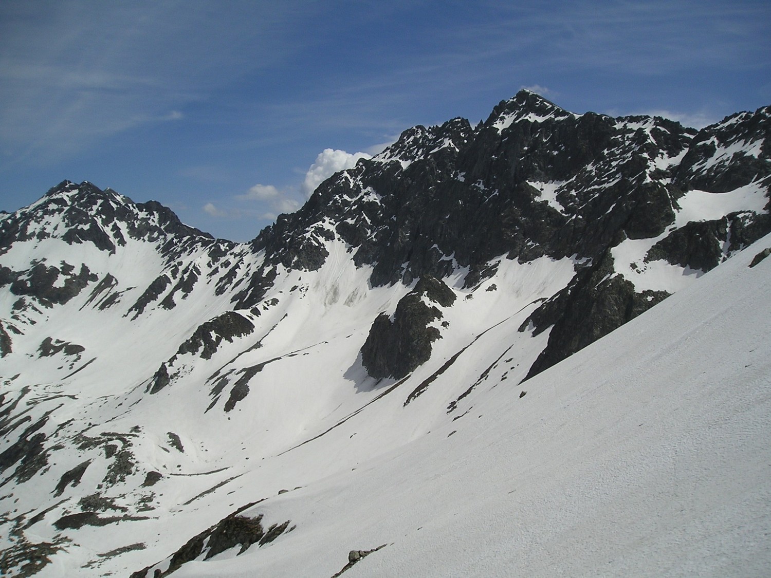 Pointe de l'Aup du Pont, col des Fontaines, Grand Moretan