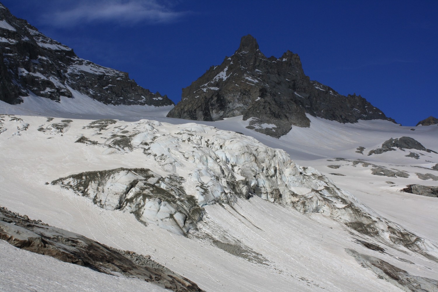 Le Col de la Grande Ruine, le Pic S et le glacier du Clot des Cavales