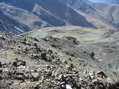 Por aca transcurre la ruta normal del Cº Franke