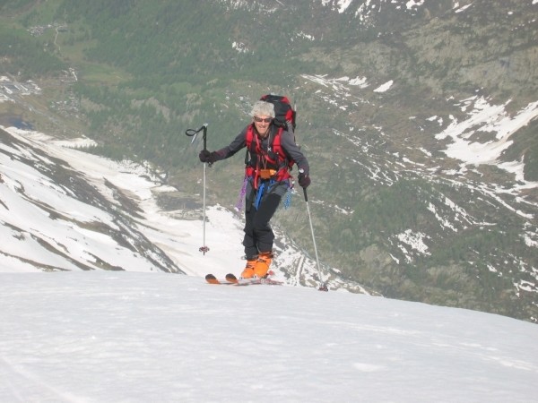 Salendo al Beichpass,in basso la Lotschental