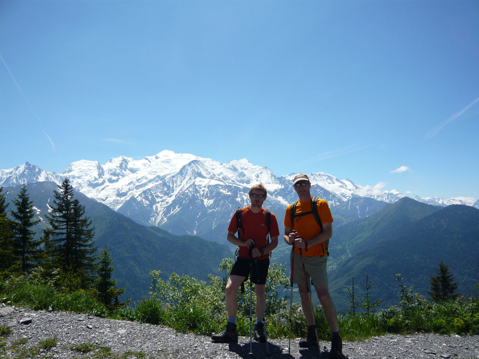 David, Eric et le massif du Mt Blanc