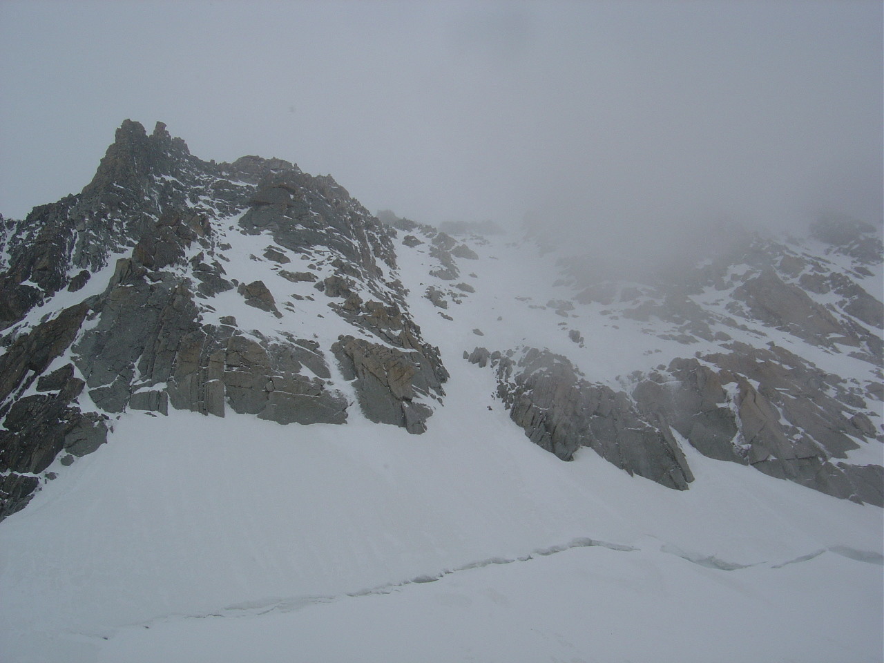 De la brèche du Carabinier, le couloir E des Aiguillettes du Tacul
