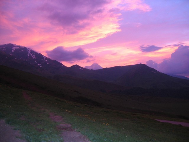 Coucher de soleil sur le Pic de Midi de Bigorre