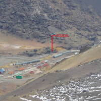 Location of the bridge on the Río Cuevas in the village of Las Cuevas (photo taken from the road going to the pass)