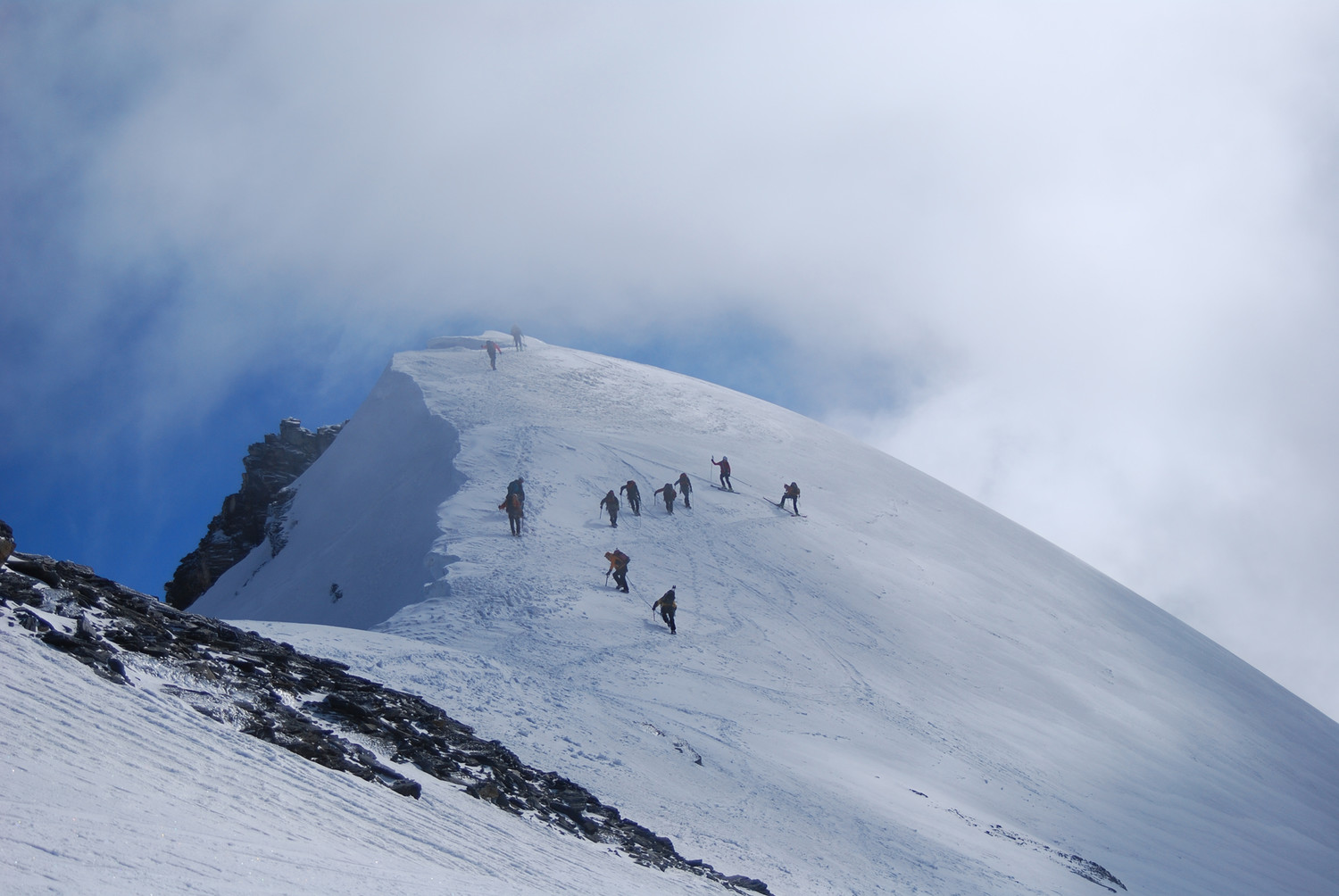 Gli ultimi metri sottostanti la cima della Grande Casse.