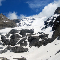 L'accesso alla Grande Casse versante WSW  dal Rifugio della Vanoise.