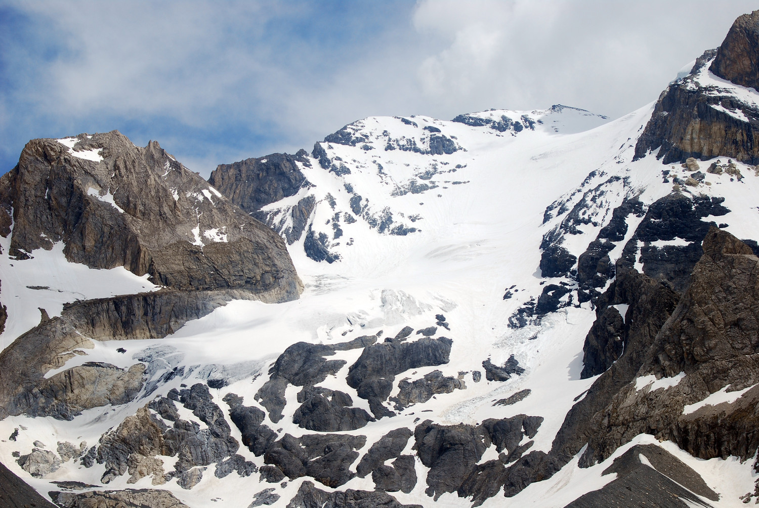 L'accesso alla Grande Casse versante WSW dal Rifugio della Vanoise