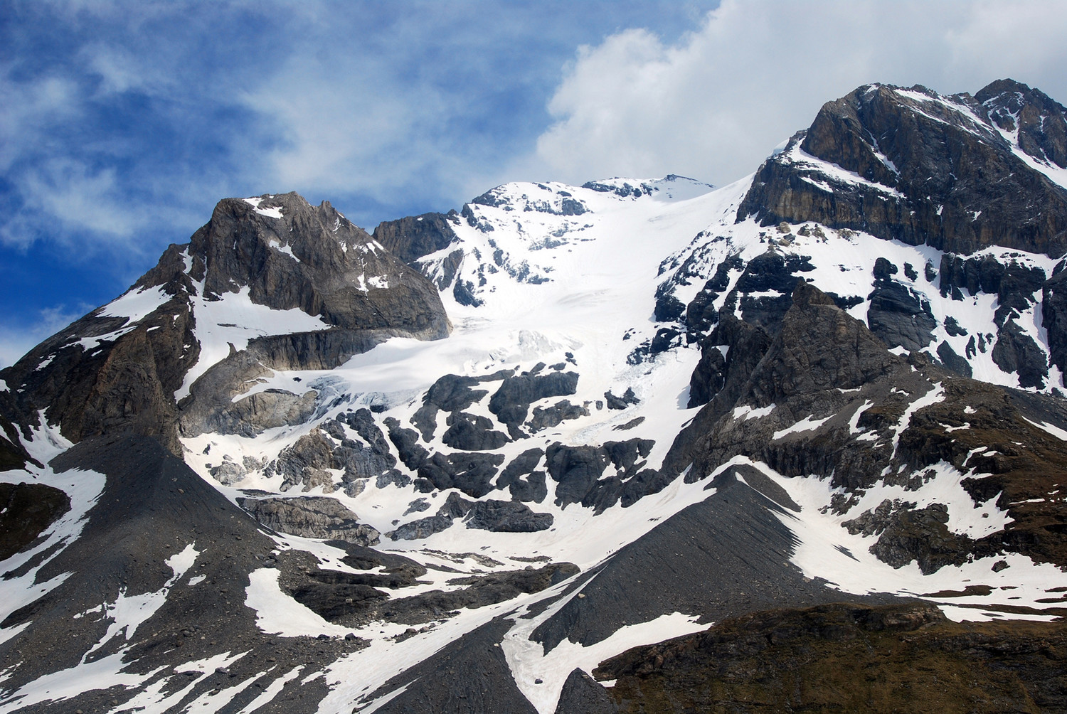 L'accesso alla Grande Casse versante WSW dal Rifugio della Vanoise
