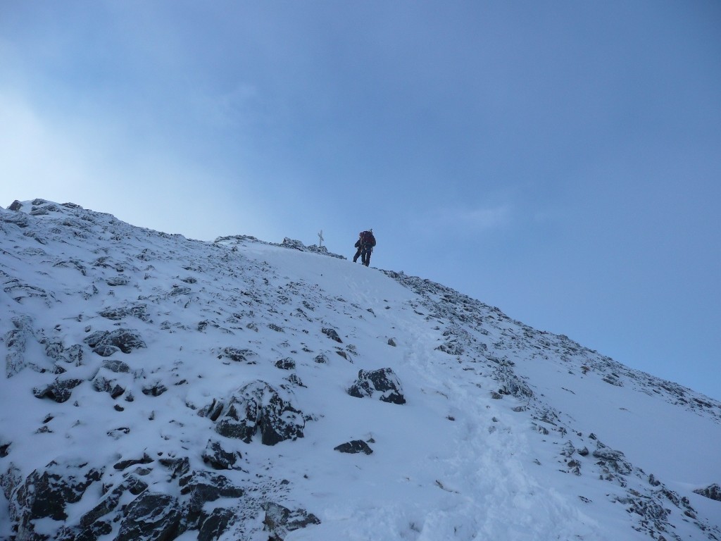 Brec de Chambeyron, couloir Nord. Sommet du Brec.
