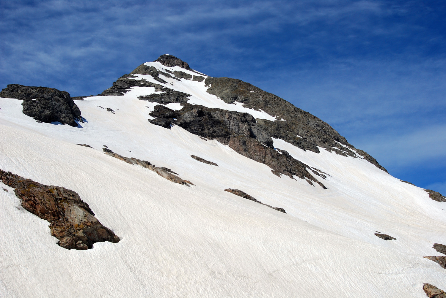 Il Pizzo del Diavolo di Malgina nel ripido tratto finale da circa 2650 m.