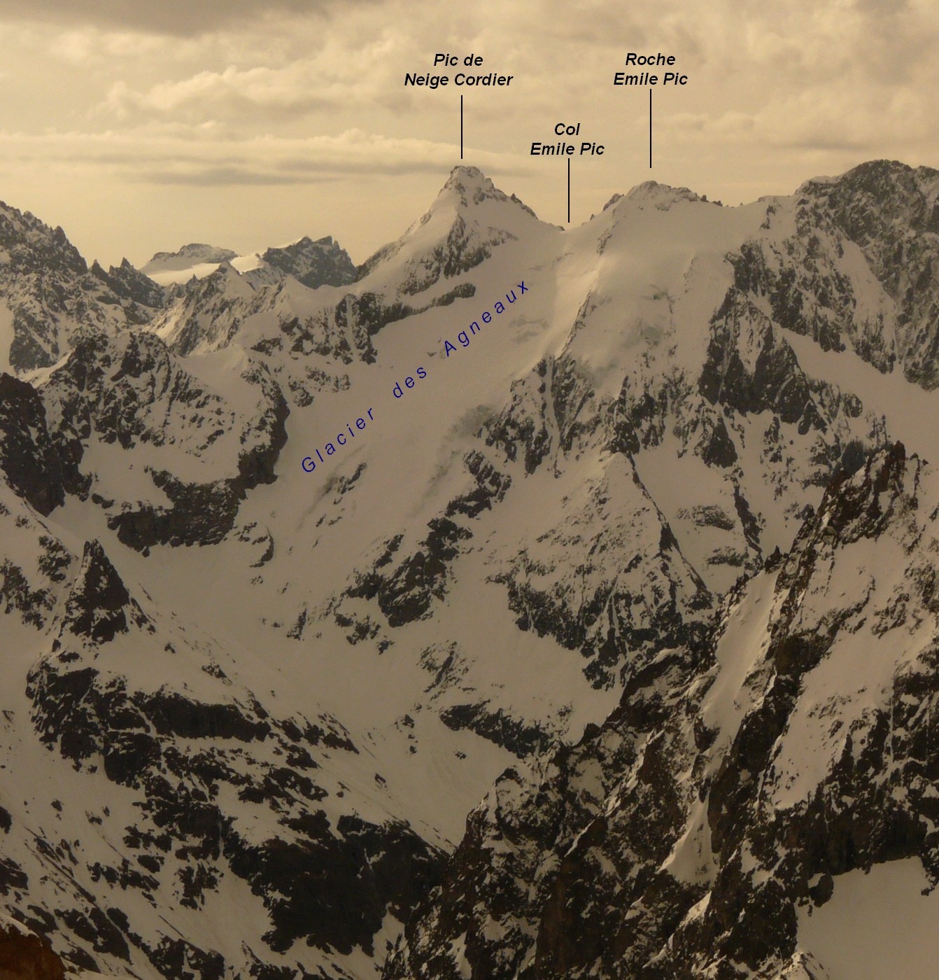 Neige Cordier, Emile Pic - versant Glacier des Agneaux