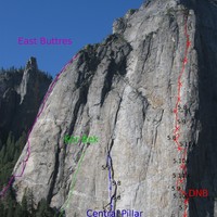 Les classiques de la face NE de middle cathedral