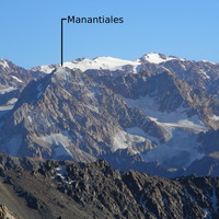 Le Nevado Grande de Manantiales vu du Paso Tucson (au SE) en mars 2009