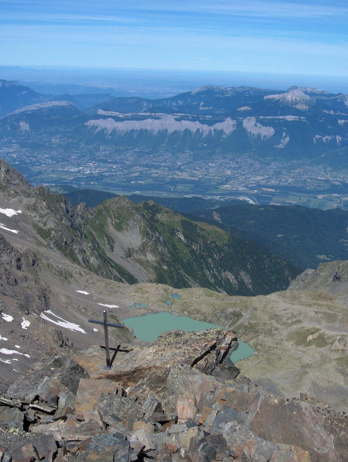 le sommet, vue sur le lac Blanc