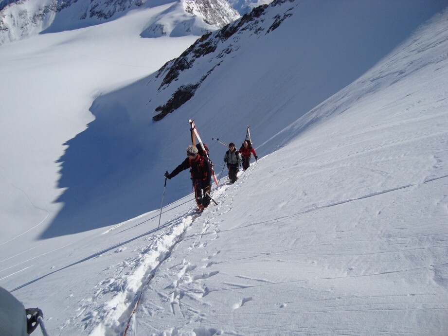 Salendo al Nadelhorn.Passaggio del Windjoch