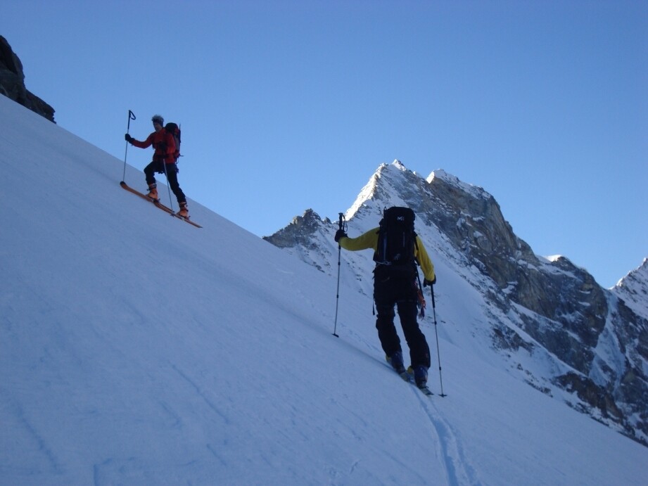 Salendo alla quota 3577 del Weisshorn. Ultimi metri