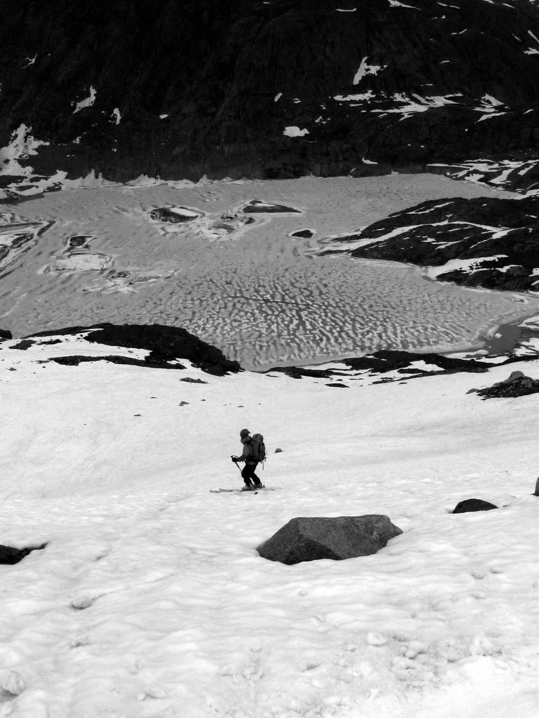 Discesa verso il lago del Gauli Gletscher