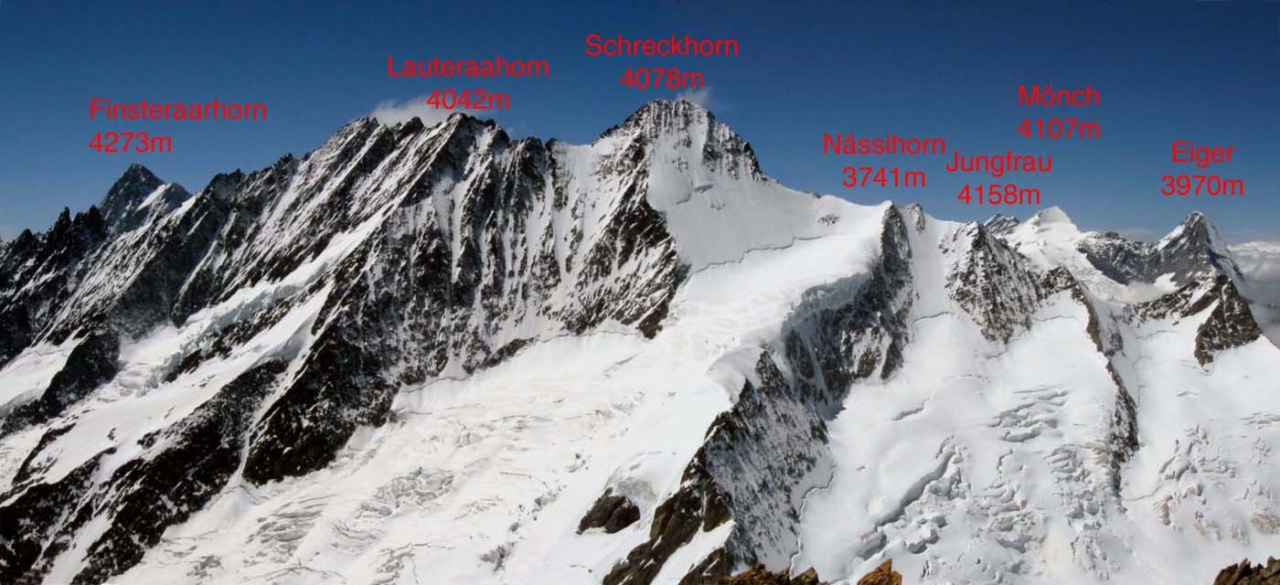 Panorama sui 4000 bernesi dalla cima dell'Ankenbälli