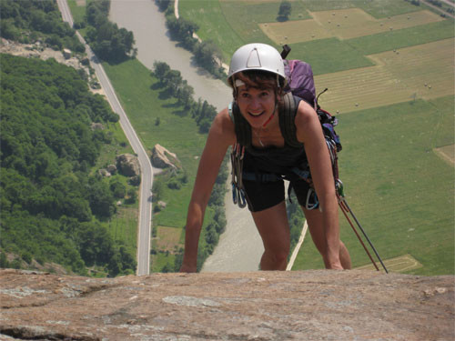 Corinne : sortie de la voie.