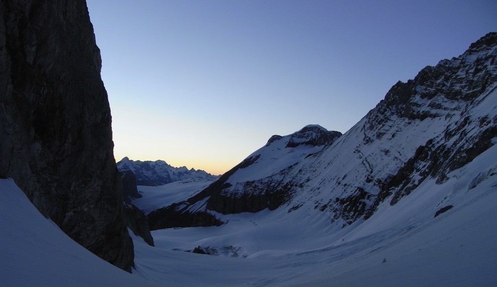 col de la Grande Casse aux premières lueurs