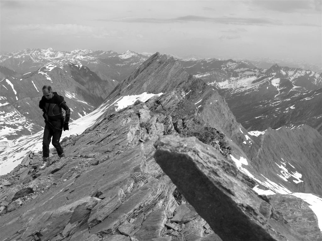 Jean-Louis sur l'arête de Rocca Rossa