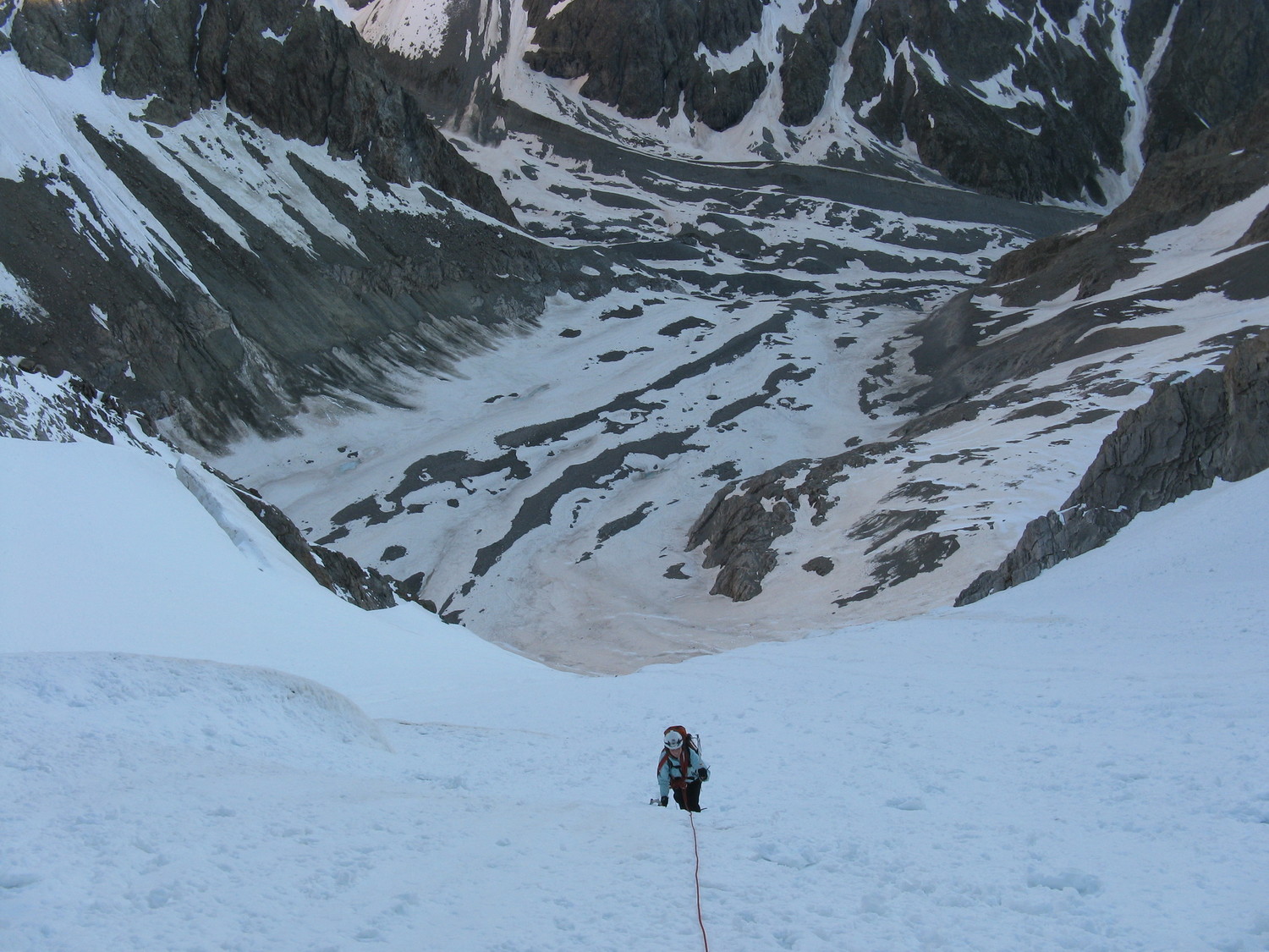 Couloir N - à la sortie du premier ressaut de séracs