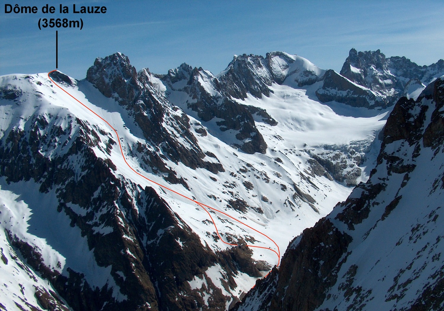 Le versant S du Dôme de la Lauze (et environs), depuis le Col de Burlan