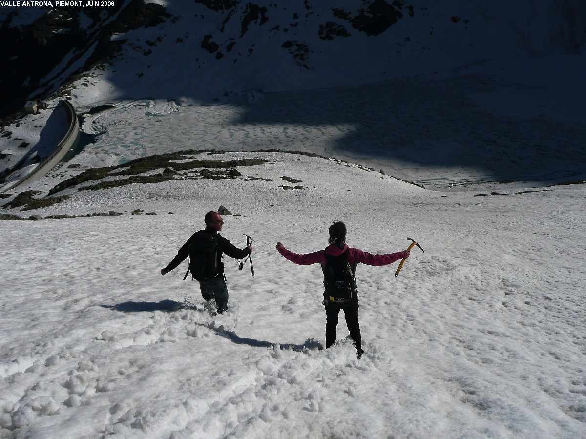 Descente versant S des Coronette di Camposecco vers le bivacco