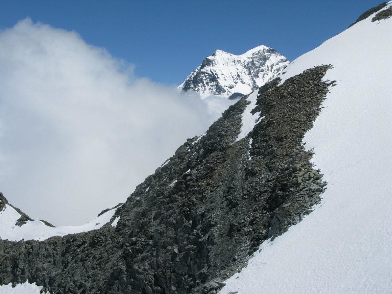 Le Grand ... Combin à la sortie du couloir W de Proz