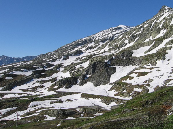 Le condizioni della discesa verso il Passo del S. Gottardo