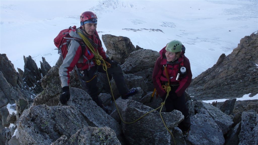 Peu après le couloir du Tour, au début de l'arête