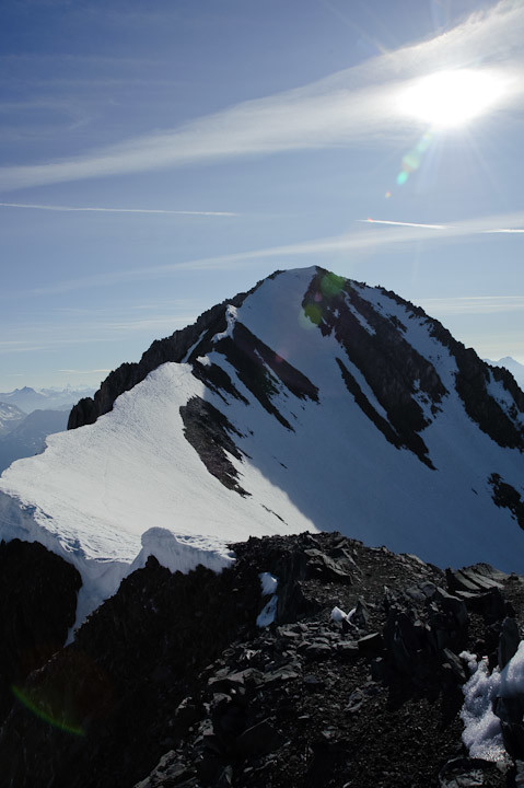 La Dent Parrachée et son arrête terminale vus depuis la Pointe de Fournache.