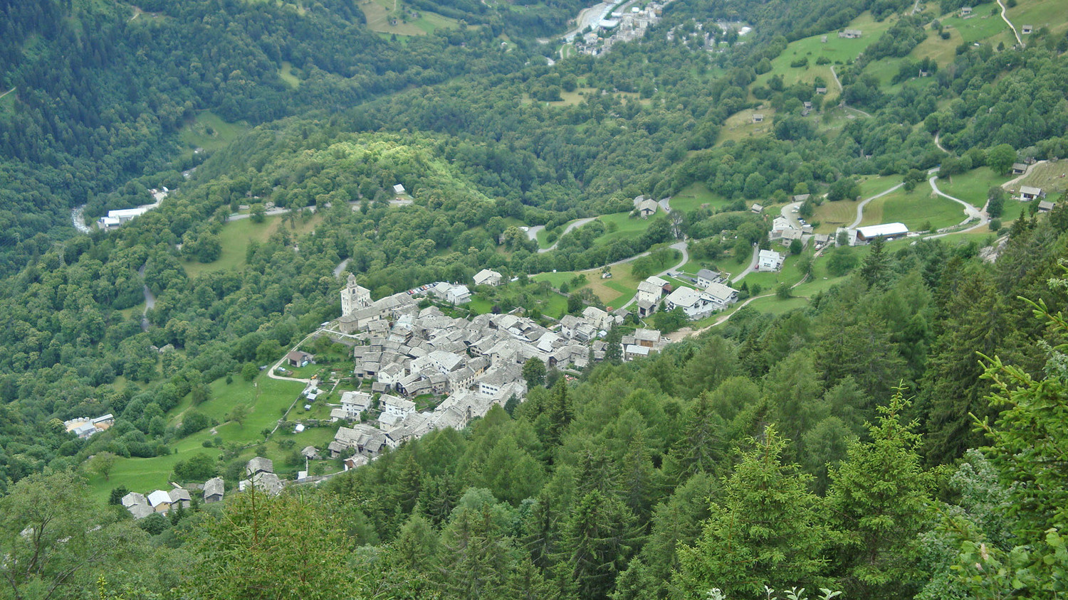 Soglio vu d'en haut