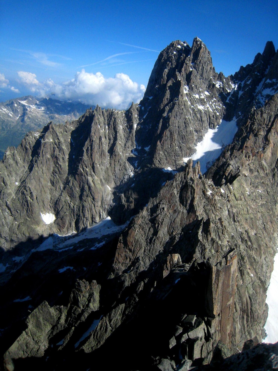 les Drus depuis le sommet du Moine