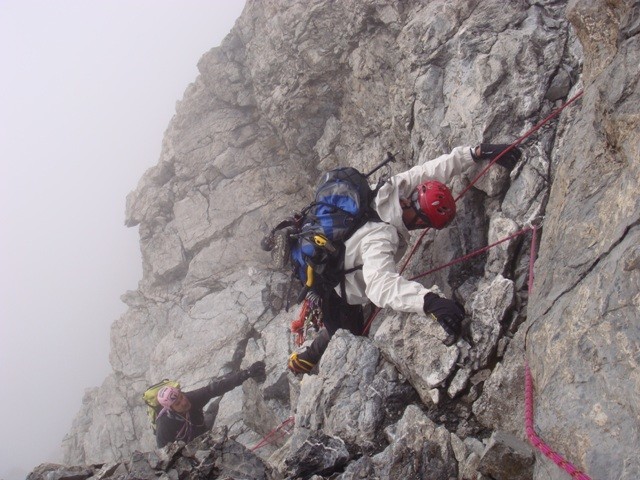 Silvano su un passaggino in cresta