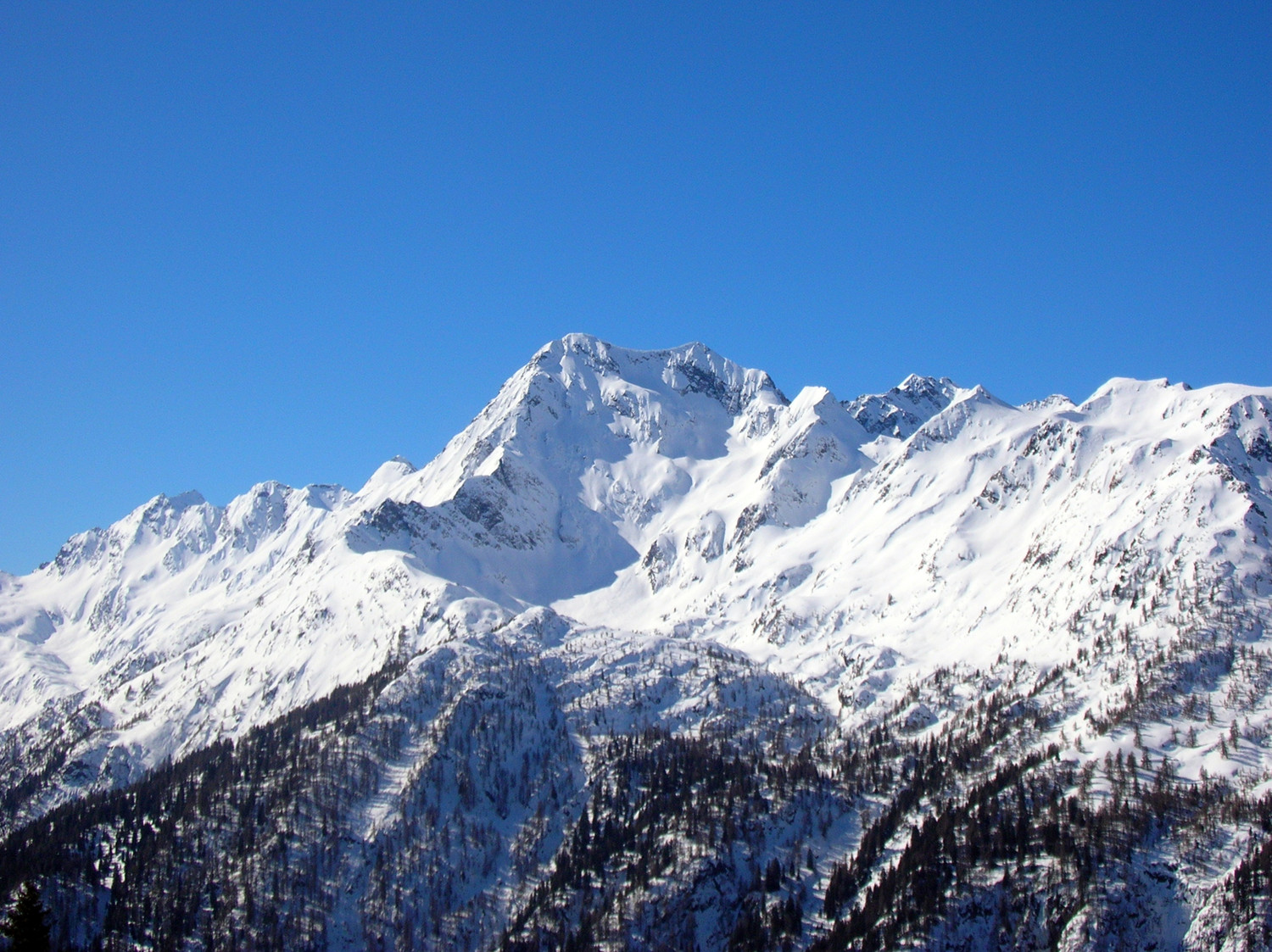 Il Monte Torena 2911 m versante NE (Val Belviso) dalle piste di Aprica.