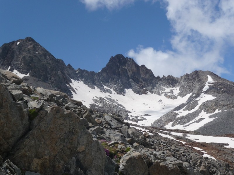 Le pic long et le glacier du pays baché