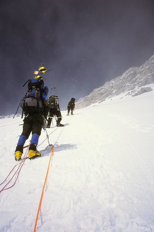 Dans le head Wall en allant vers le camp 5