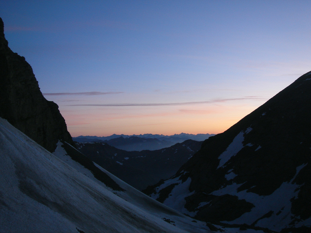 Viso Arête E : lever du jour