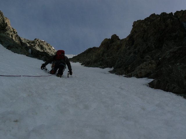 Traversée des Ecrins - Couloir terminal en neige